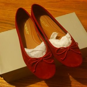 Aerosoles Red Burgundy Suede Flats  Size 6.5